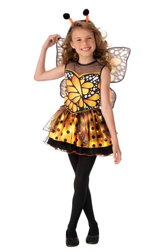 Girl's Orange Monarch Butterfly Costume