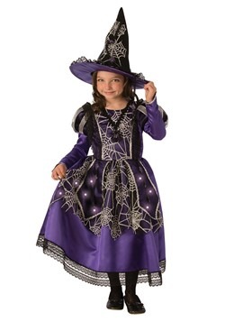 Girl's Victorian Light Up Spider Witch Costume