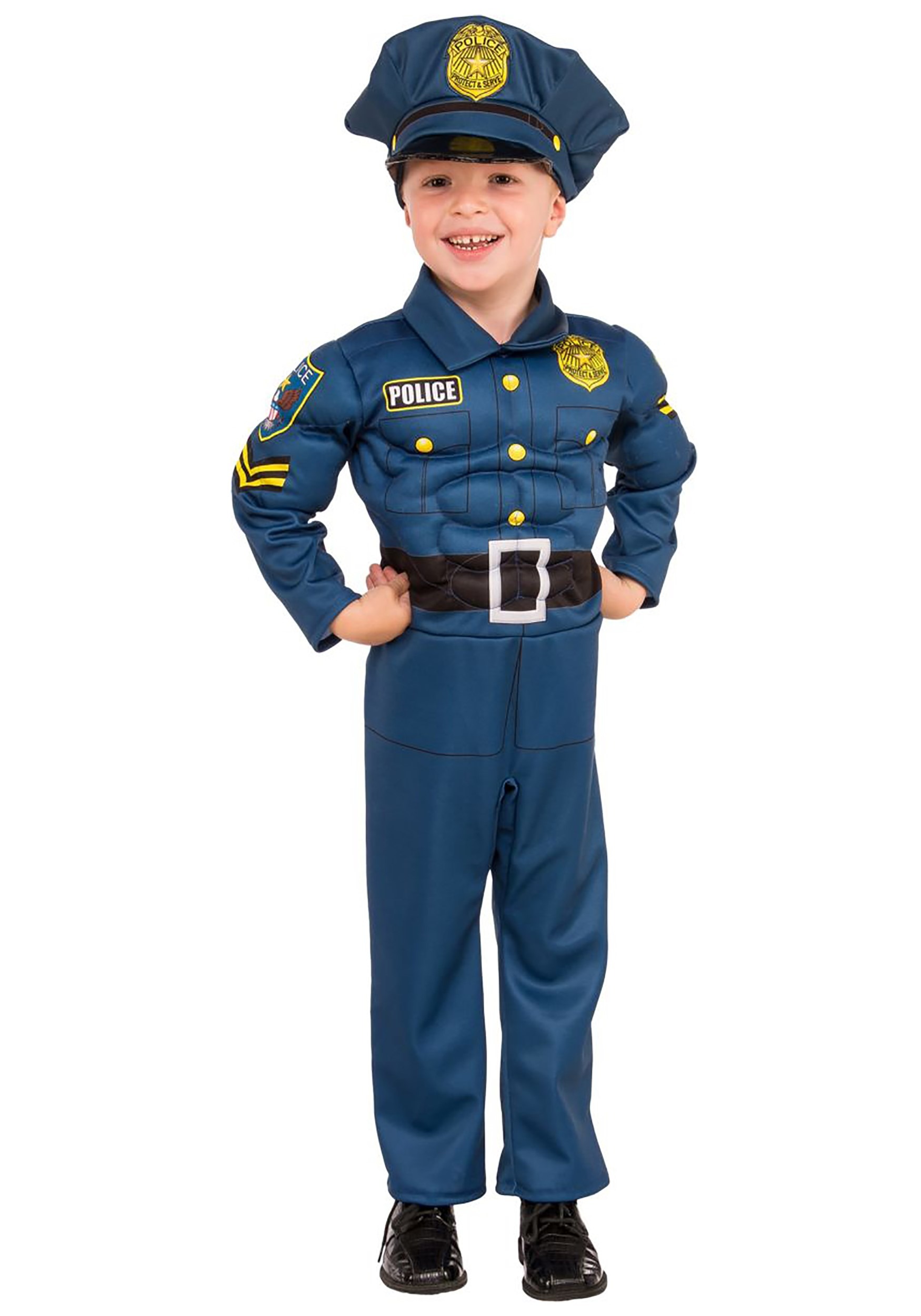 Disfraz muscular del chico del policía superior Multicolor Colombia
