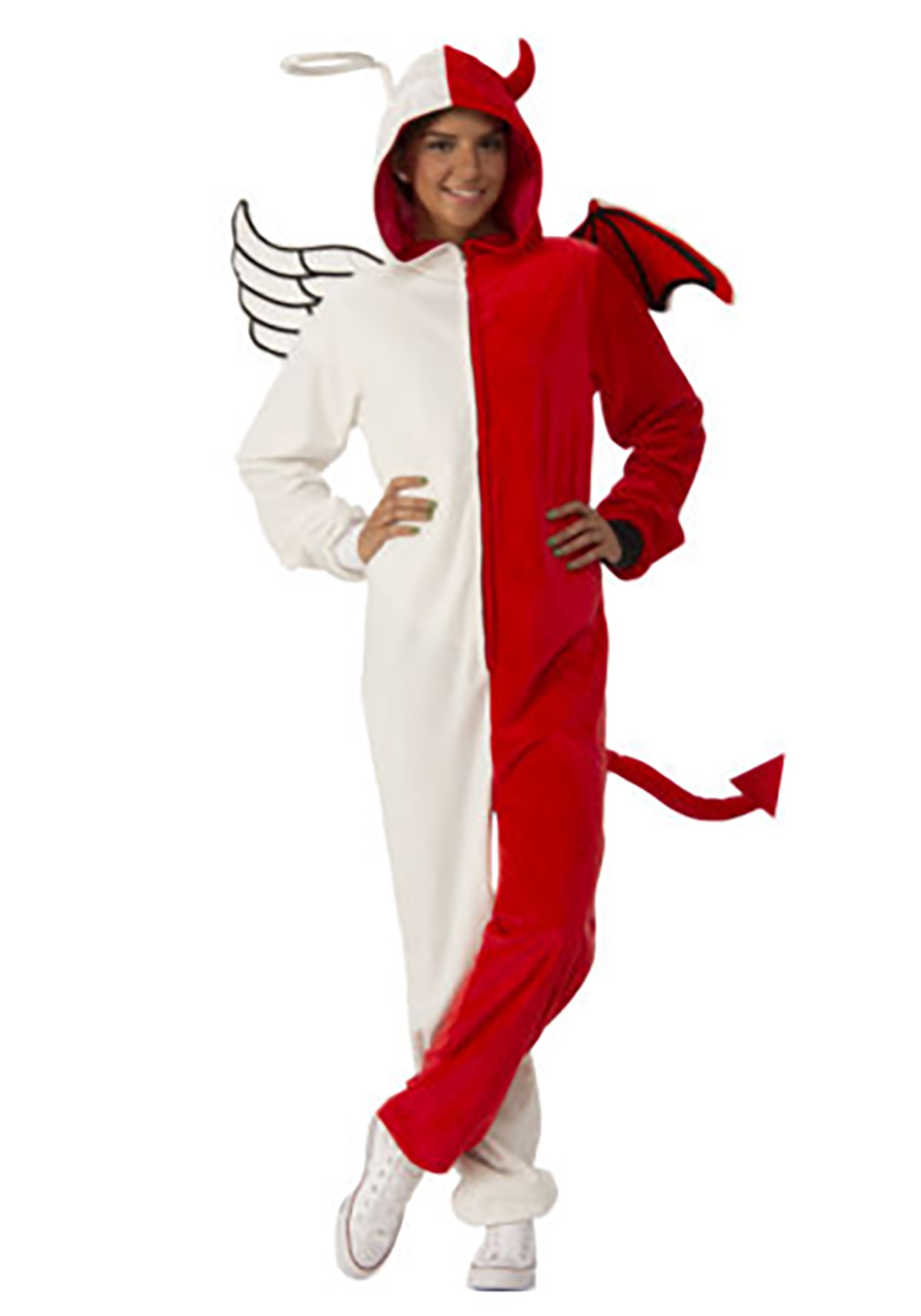 Adult Angel / Devil Jumpsuit Costume , Onesie Costume