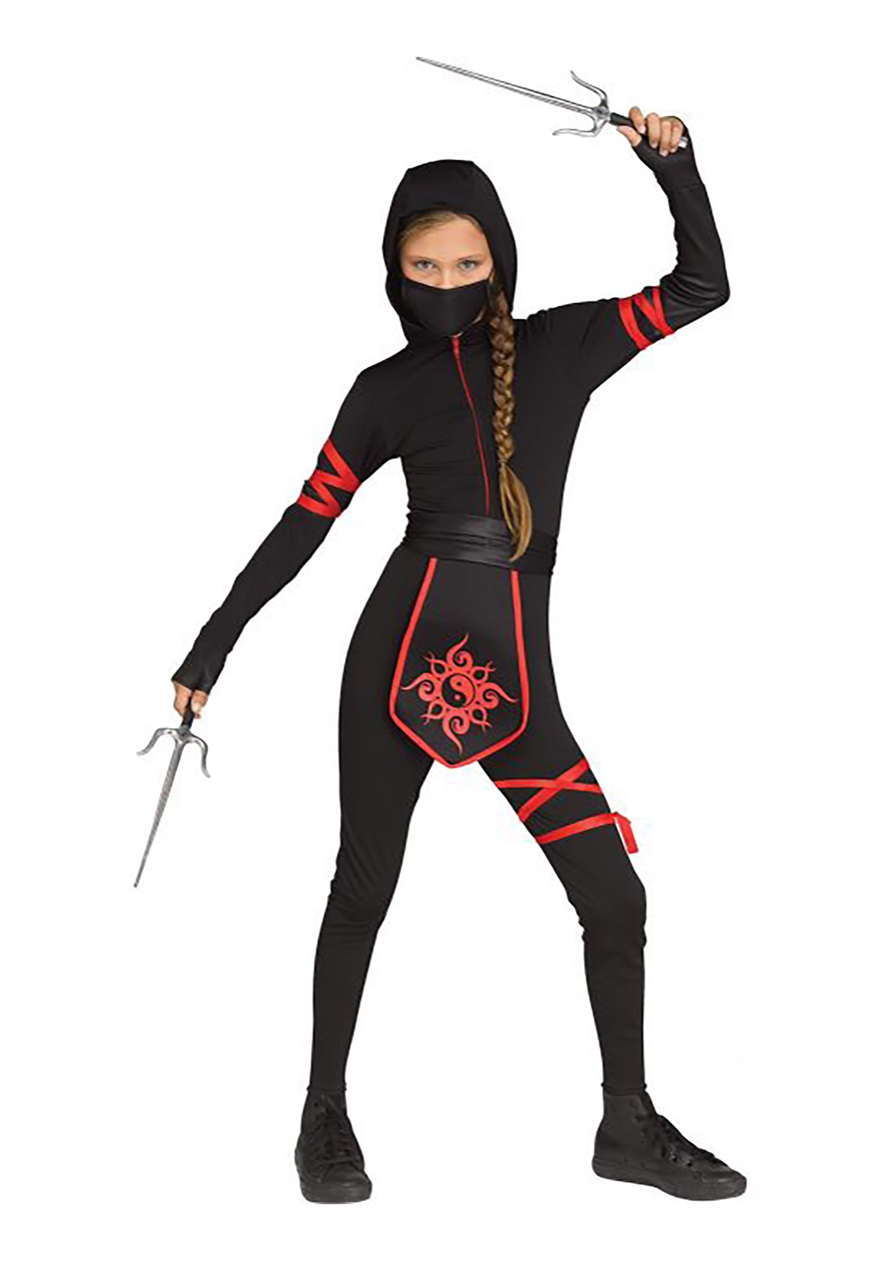 Disfraz de guerrero ninja para niñas Multicolor