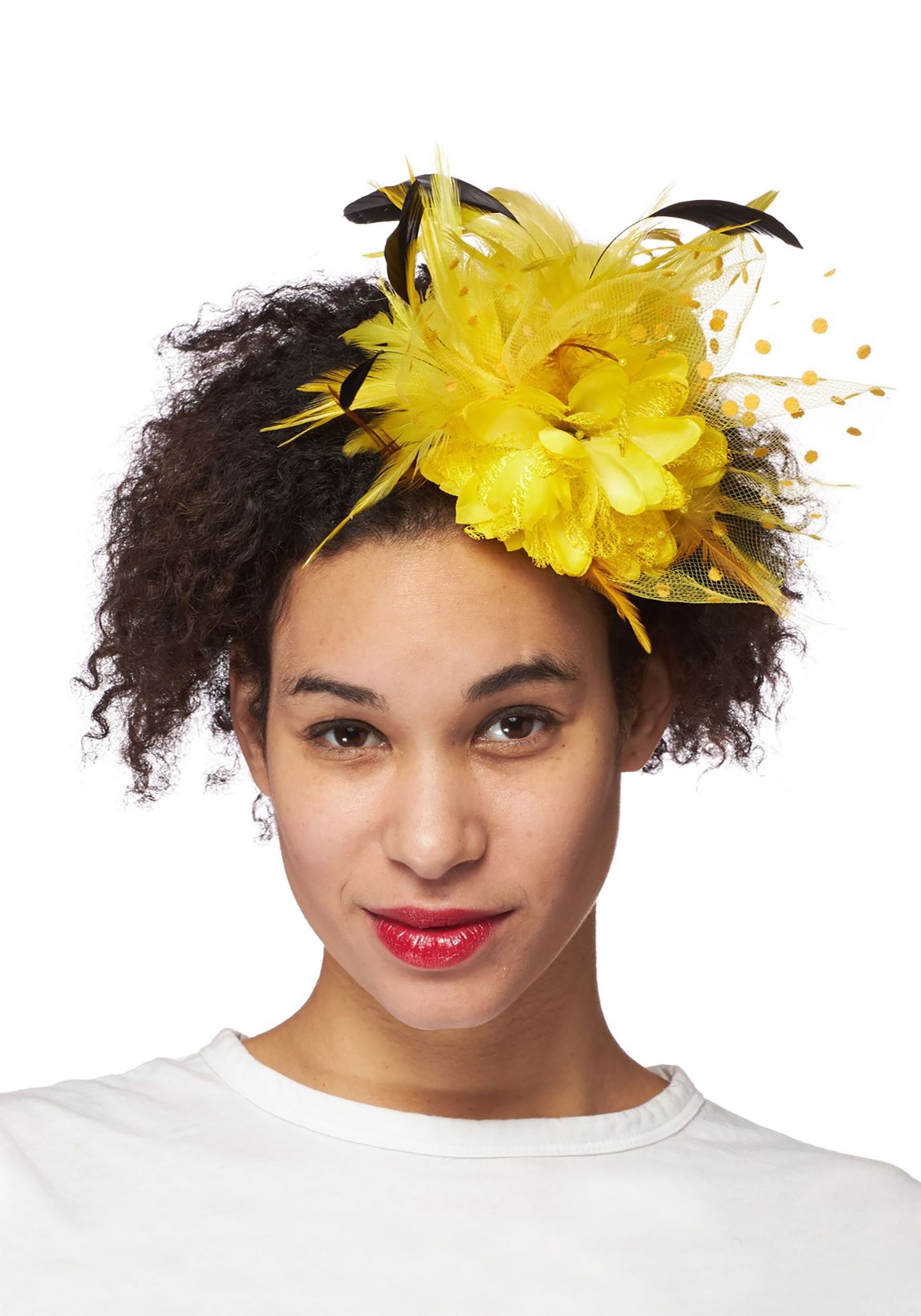 Yellow Trim Fascinator Headband Costume Accessory