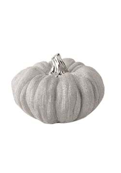 5in Silver Metallic Textured Ceramic Pumpkins