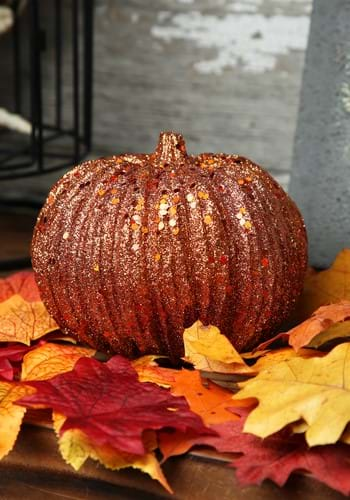 4in Orange Glitter Pumpkin