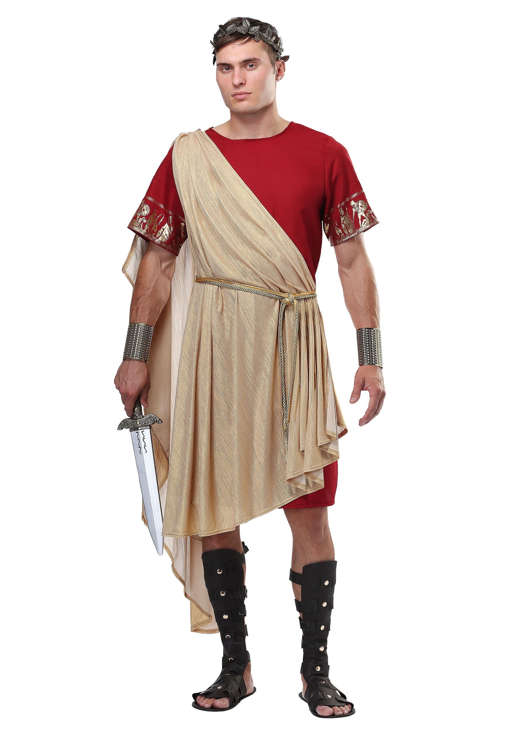Plus Size Roman Toga Men's Costume