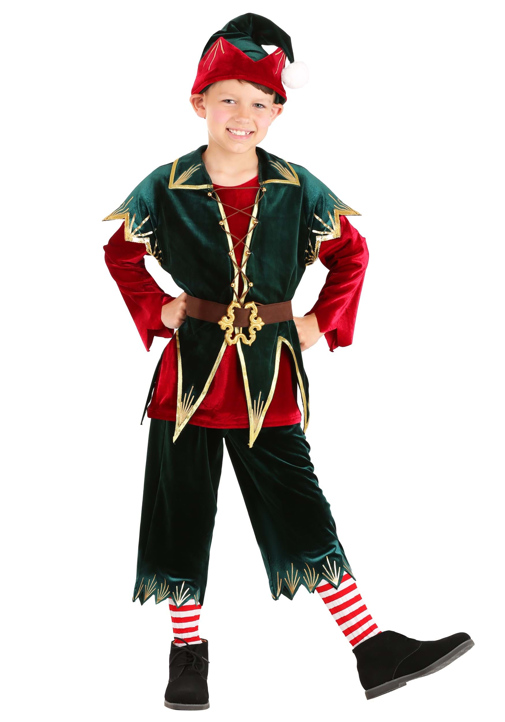 Photos - Fancy Dress Deluxe FUN Costumes  Boys Holiday Elf Costume Green/Orange/Red 