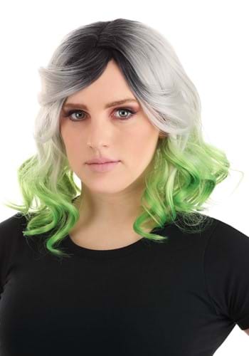Adult Gray and Green Ombre Wig