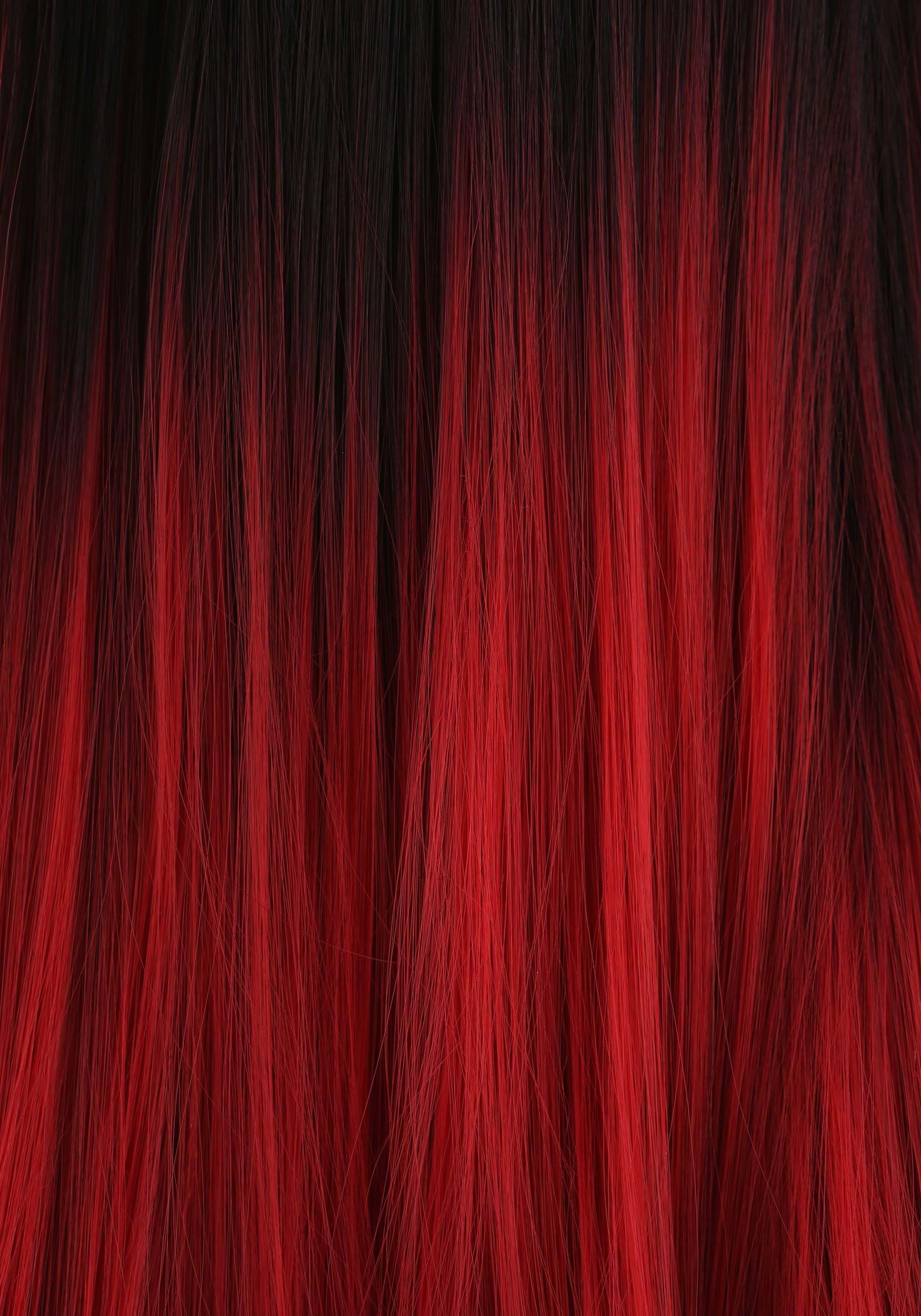 Black and Red Ombre Adult Wig