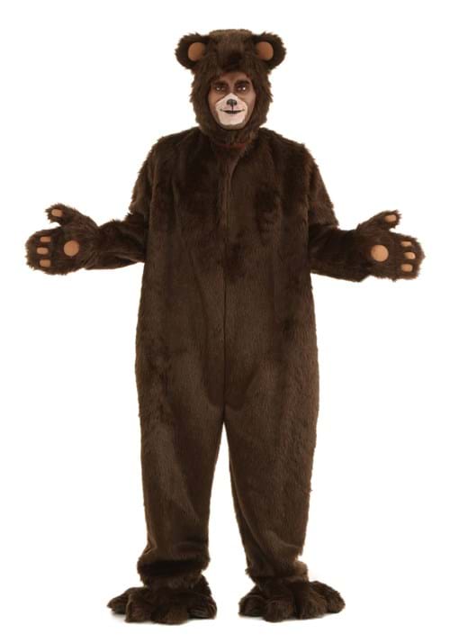 Adult Plus Size Deluxe Furry Brown Bear Costume Main