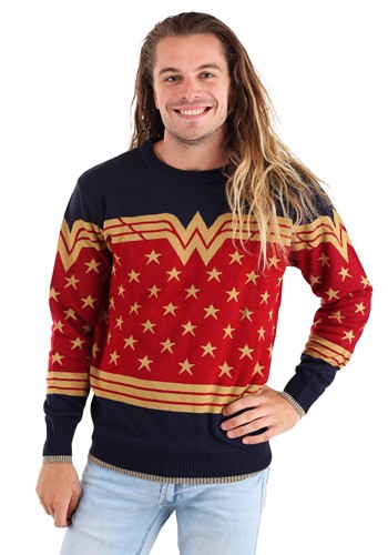 Wonder Woman Dark Blue Ugly Christmas Sweater for Women