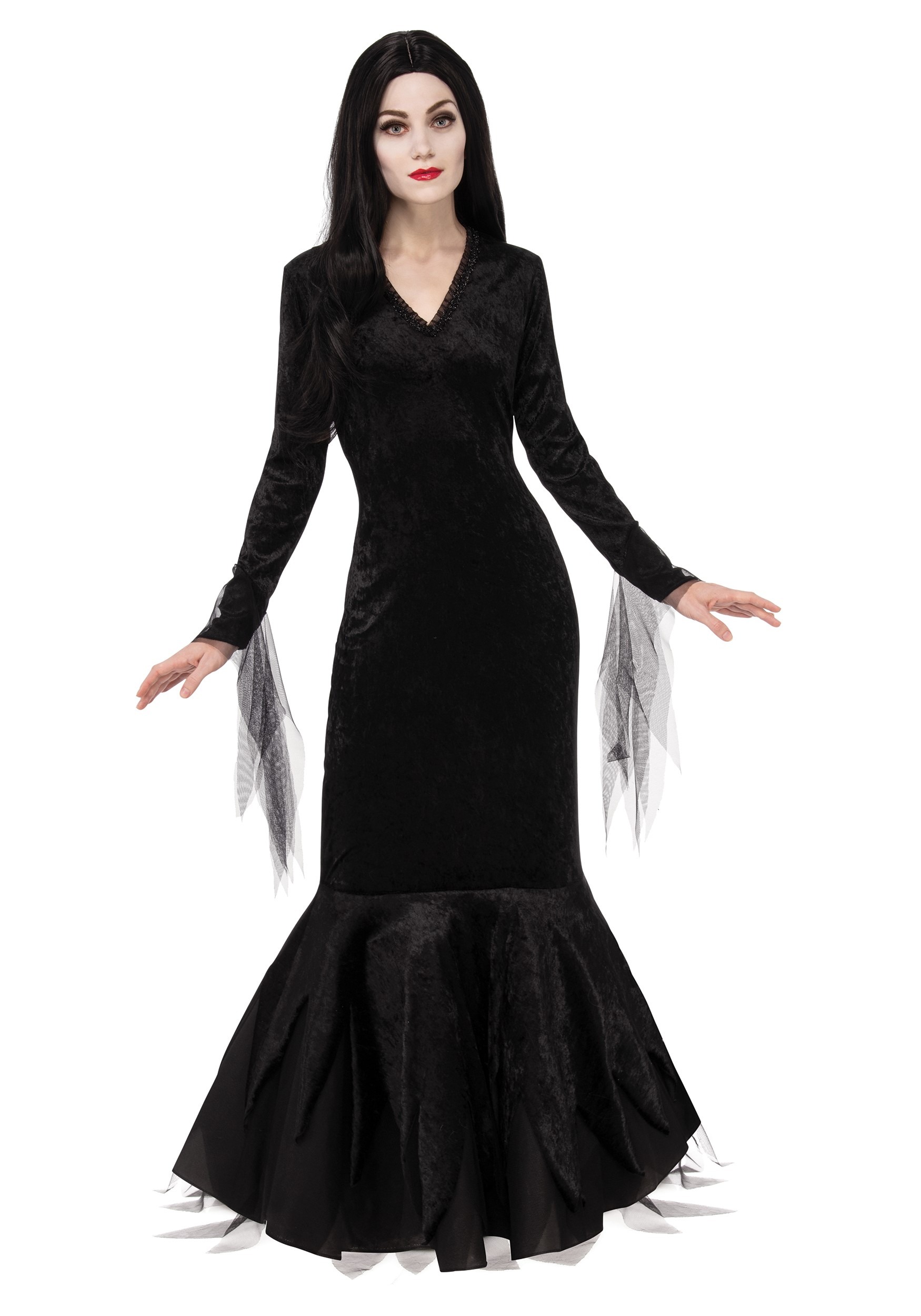 Disfraz de morticia de la familia addams para mujeres Multicolor