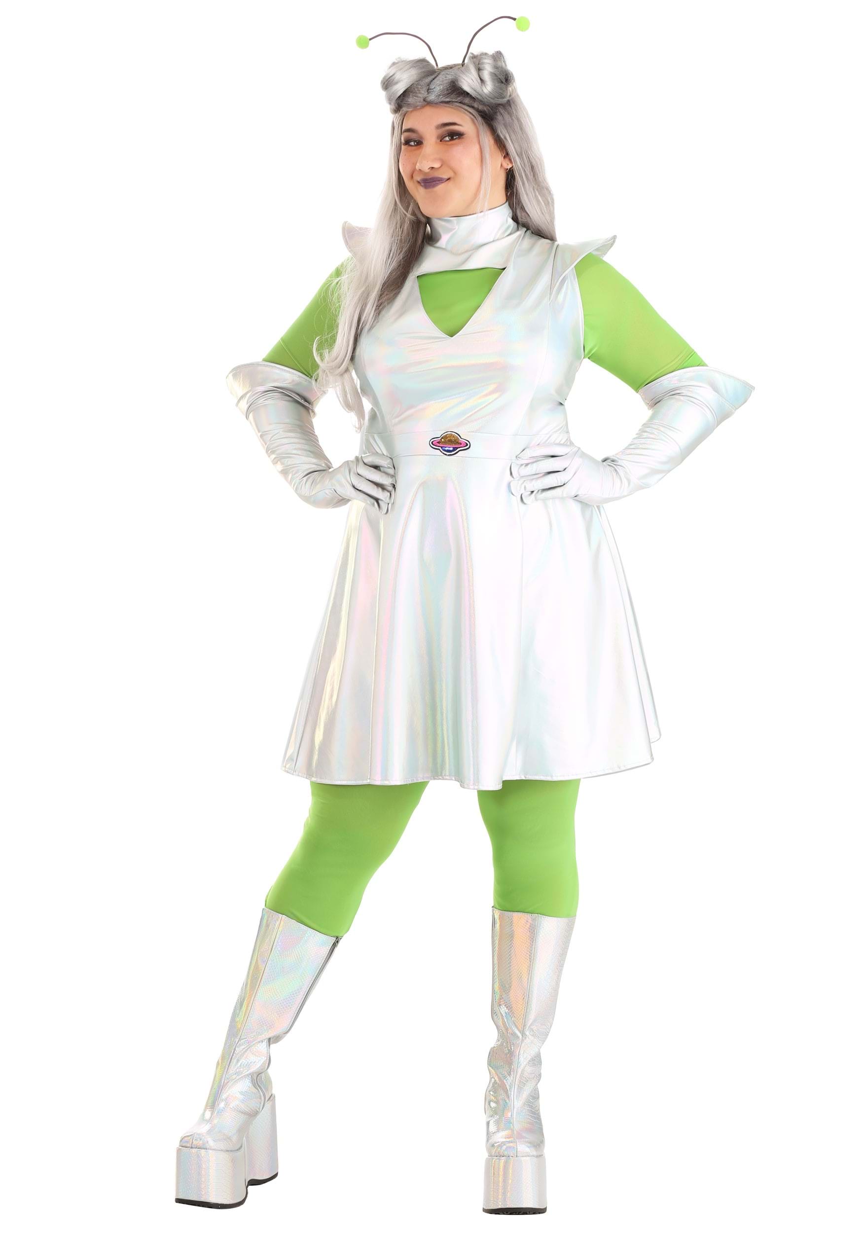 Photos - Fancy Dress Alien FUN Costumes Plus Size Outer Space  Women's Costume Green/Gray 