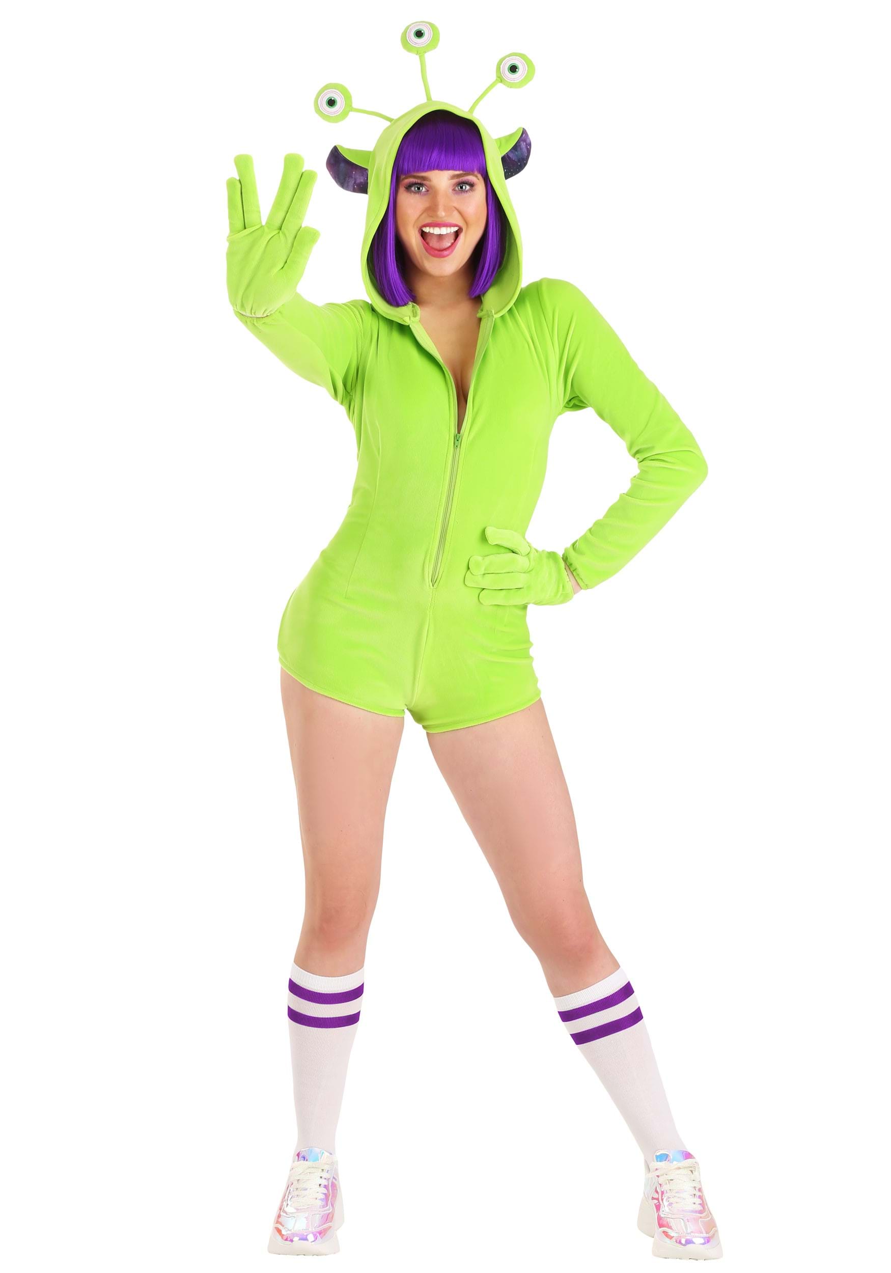 Photos - Fancy Dress Cozy FUN Costumes  Alien Costume for Women | Alien Costumes Green/Purpl 