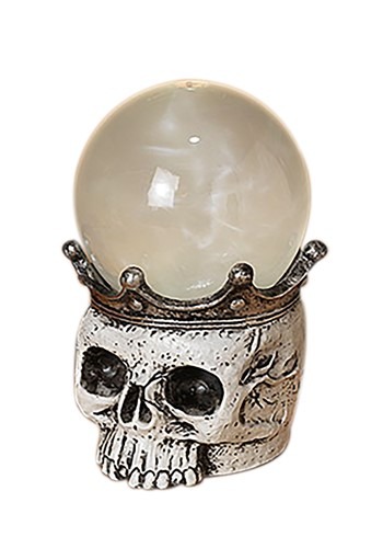 Lighted Spinning Smoky Water Globe Skull Decoration