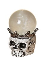 Lighted Spinning Smoky Water Globe Skull Decoration