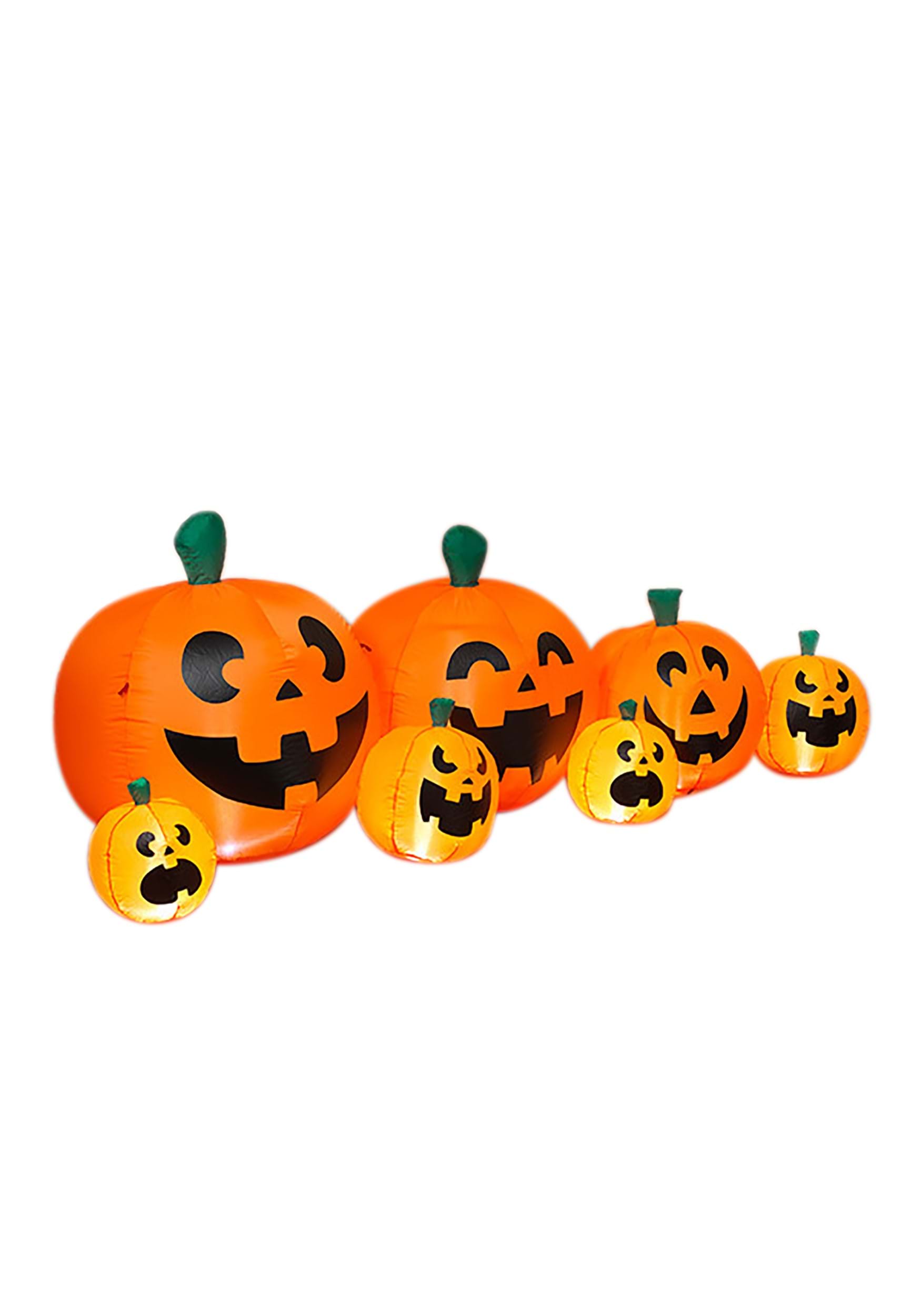 Photos - Other Decoration Inch Gerson 96  Electric Inflatable Halloween Pumpkins Set | Inflatable Decorations Black/Orange 
