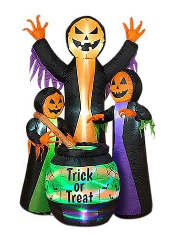 72" Electric Inflatable Witches with Cauldron Decoration