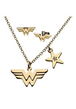 DC Comics Wonder Woman Logo Earring Necklace Set