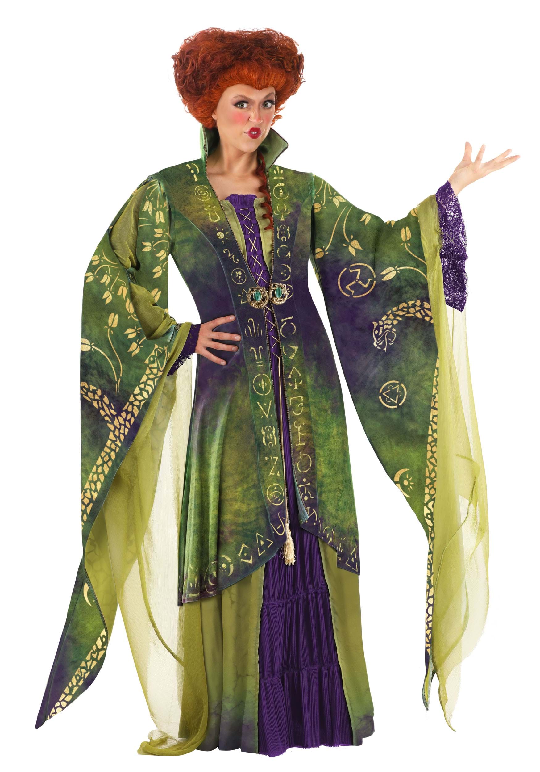 Photos - Fancy Dress Sanderson FUN Costumes Authentic Hocus Pocus Winifred  Costume for Women Green/Purple 