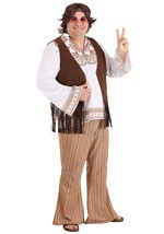 Mens Plus Size Woodstock Hippie Costume Alt 2