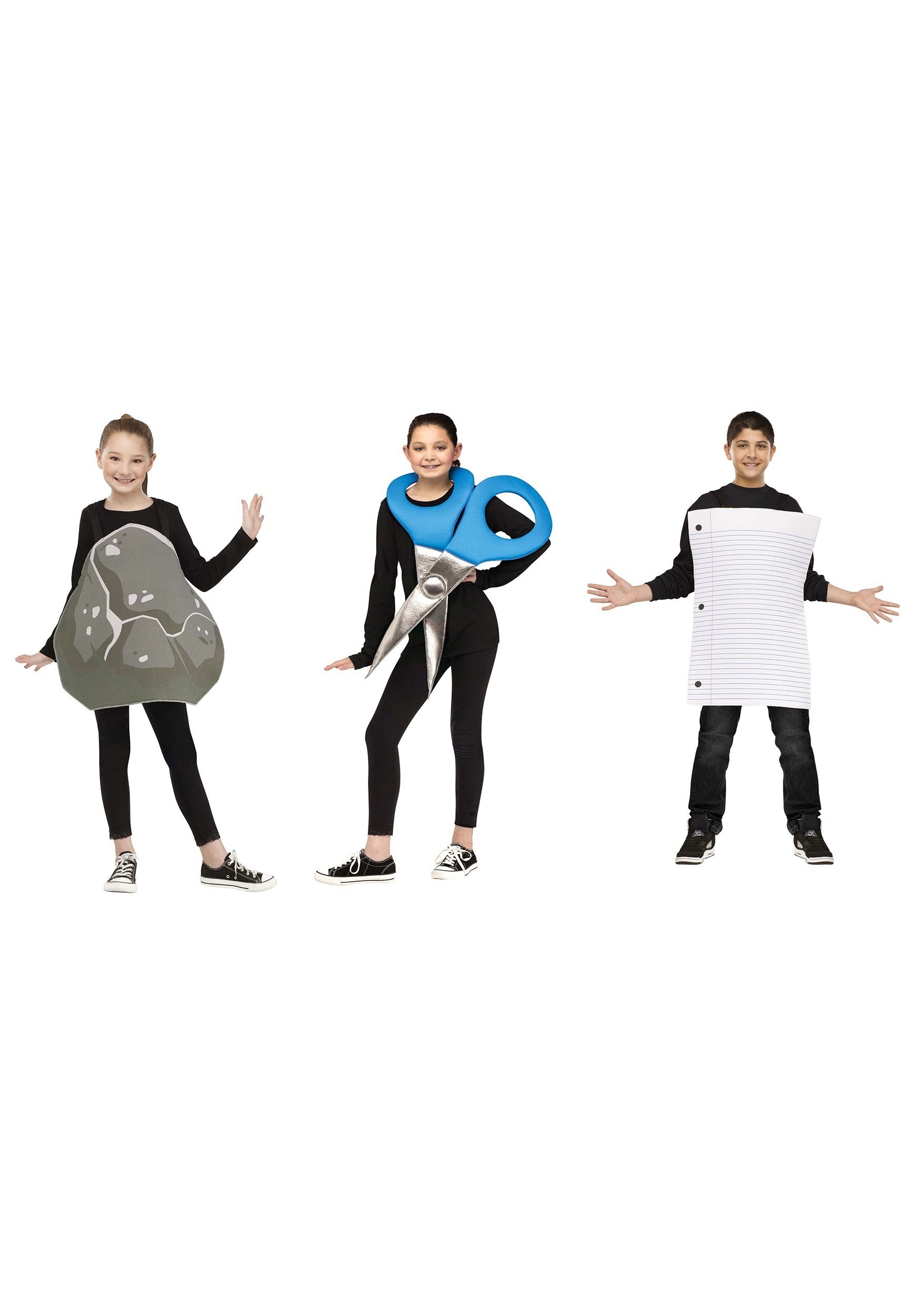 Fun World Adult Rock Paper Scissors Group Costume - Grey/Blue/White - One Size