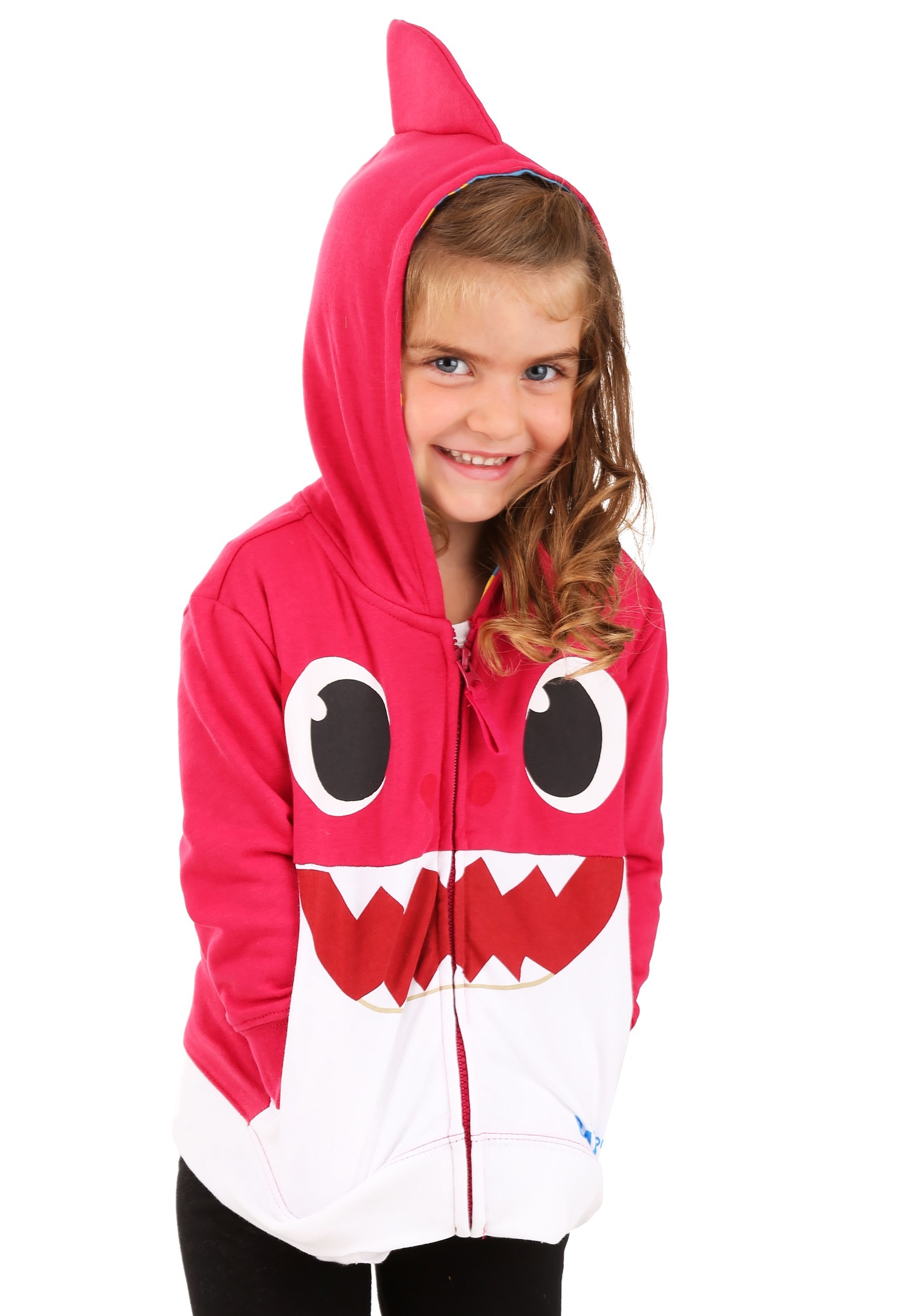 Kids Cartoon Baby Shark Costume Cosplay Girls Hoodie Zip Jacket Sweatshirt S66 