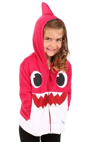 Pink DIY baby shark costume with a hoodie - see kate sew