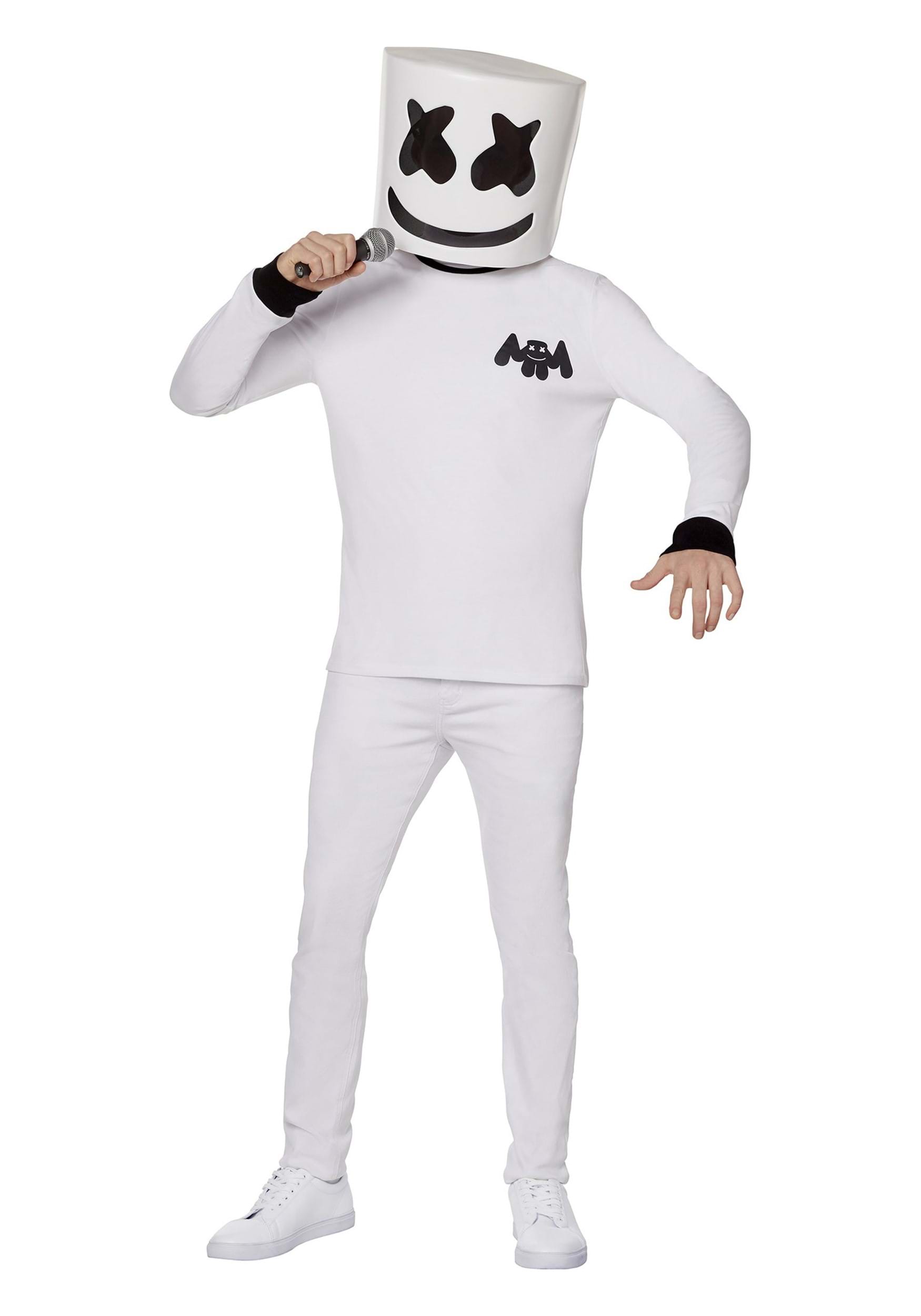 Photos - Fancy Dress Dj InSpirit Adult  Marshmello Costume Black/White 