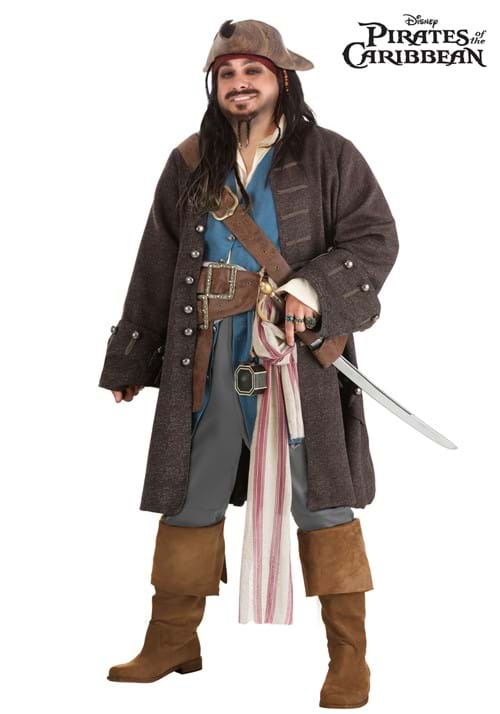 Plus Size Men's Authentic Captain Jack Sparrow Costume