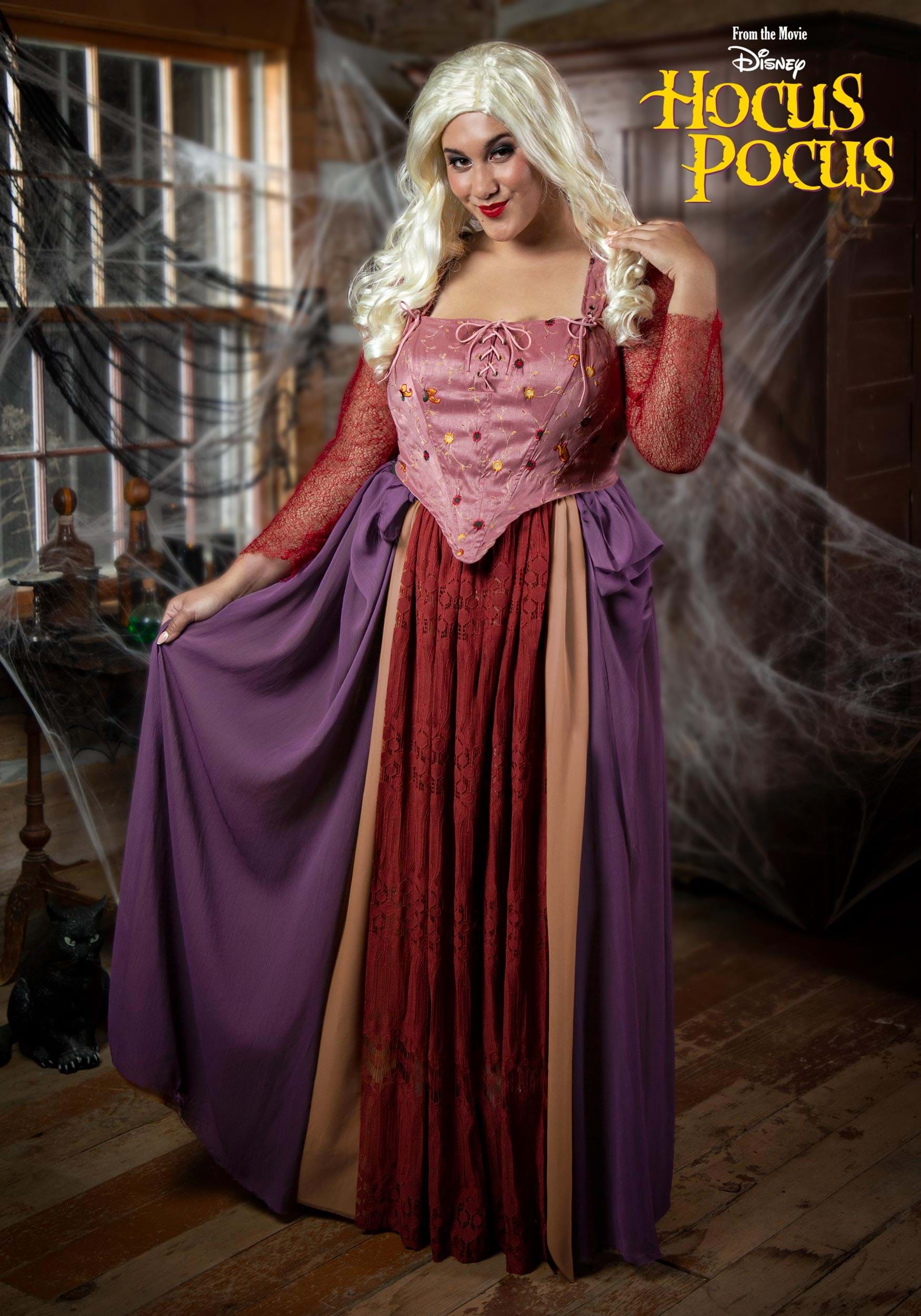 Hocus Pocus Sarah Sanderson Cosplay Costume Witch Robe Dress Halloween Outfit