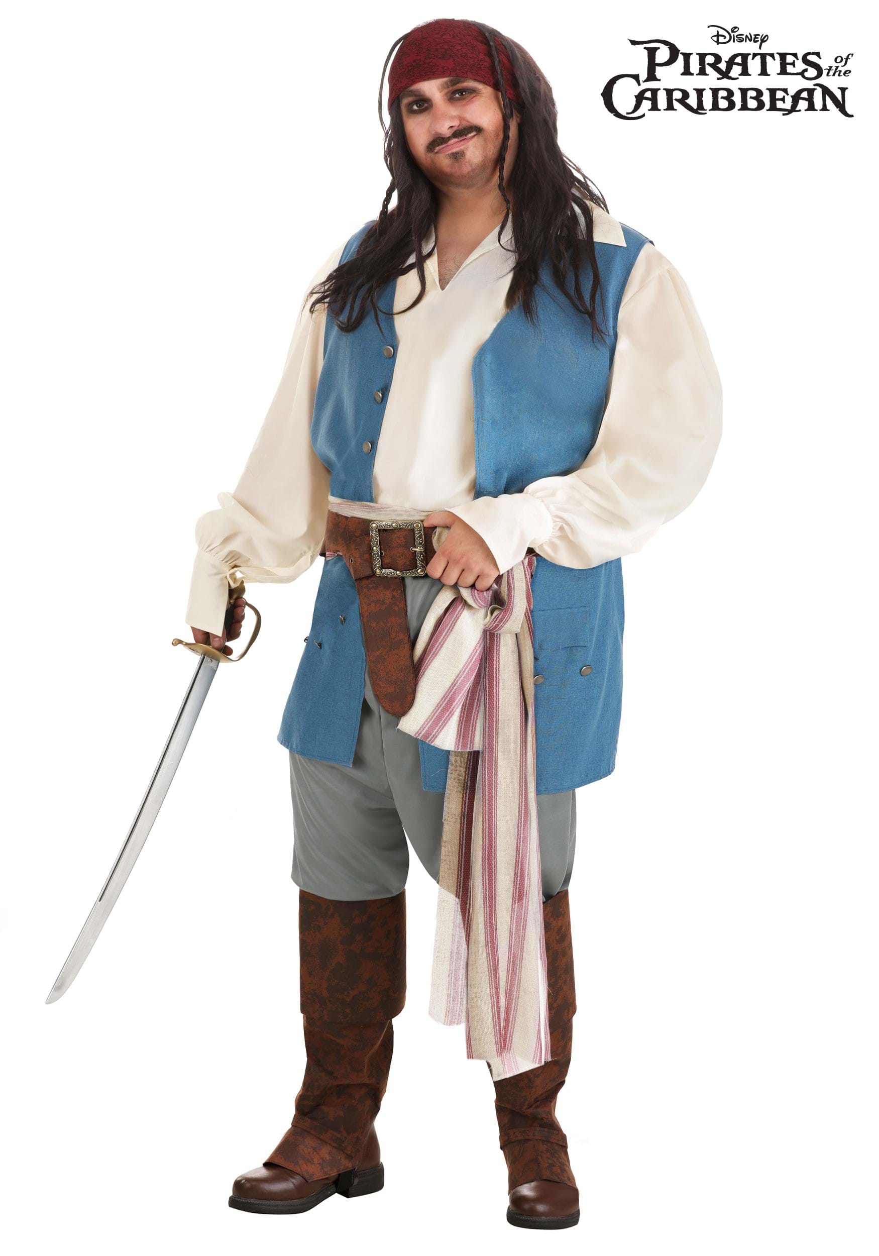 Plus Size Captain Jack Sparrow Costume for Men