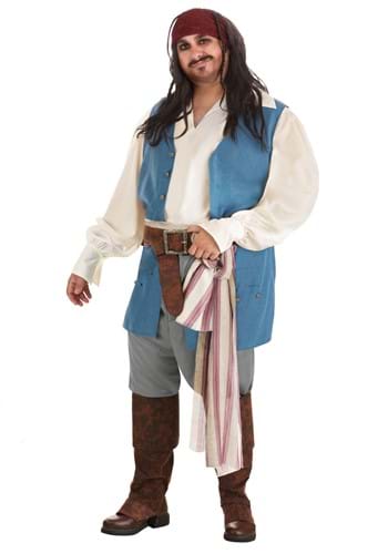Plus Size Captain Jack Sparrow Men's Costume