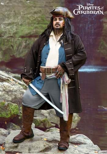 Deluxe Jack Sparrow Pirate Plus Size Mens Costume-2