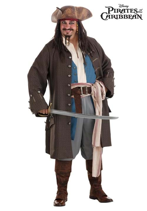 Plus Size Men's Deluxe Jack Sparrow Pirate Costume