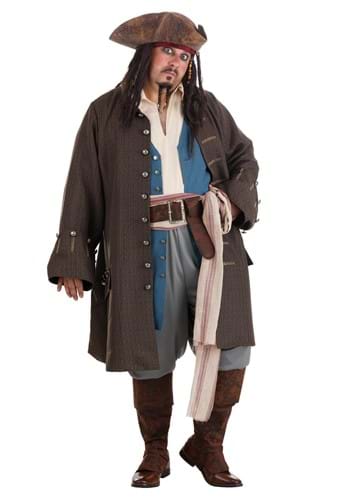 Plus Size Jack Sparrow Men's Deluxe Pirate Costume