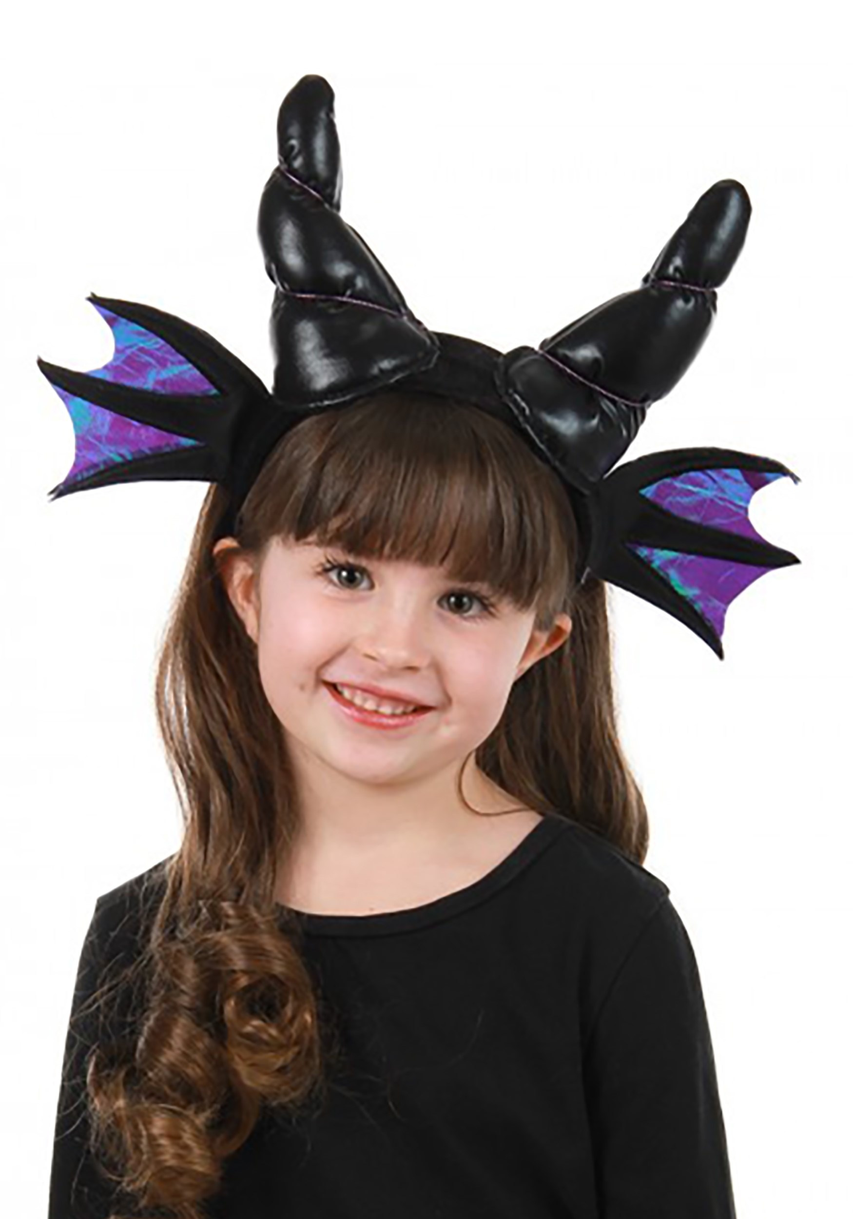 Plush Black Dragon Horns Headband Costume
