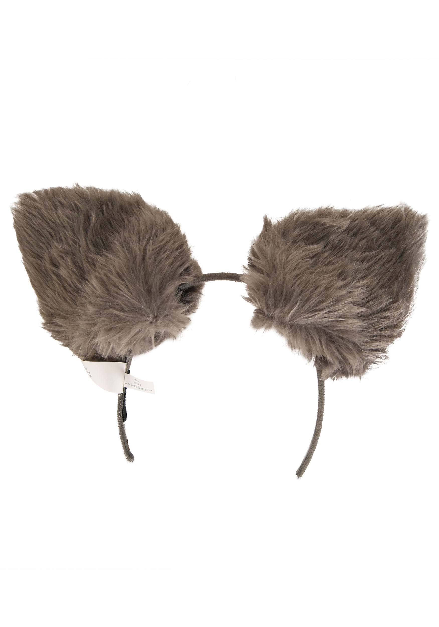 Deluxe Wolf Ears Gray Costume Headband