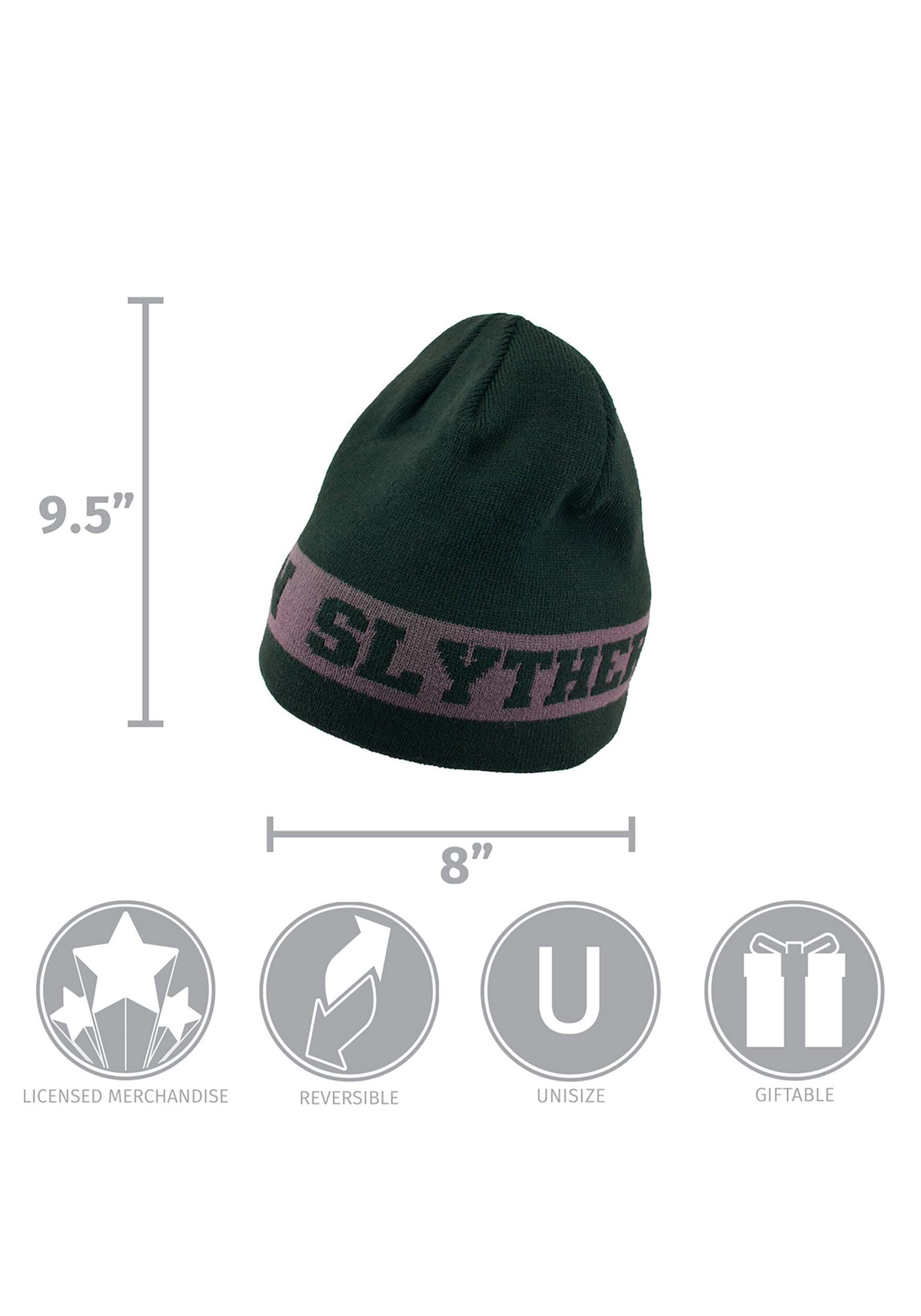 Slytherin Reversible Hogwarts Knit Beanie , Slytherin Accessories