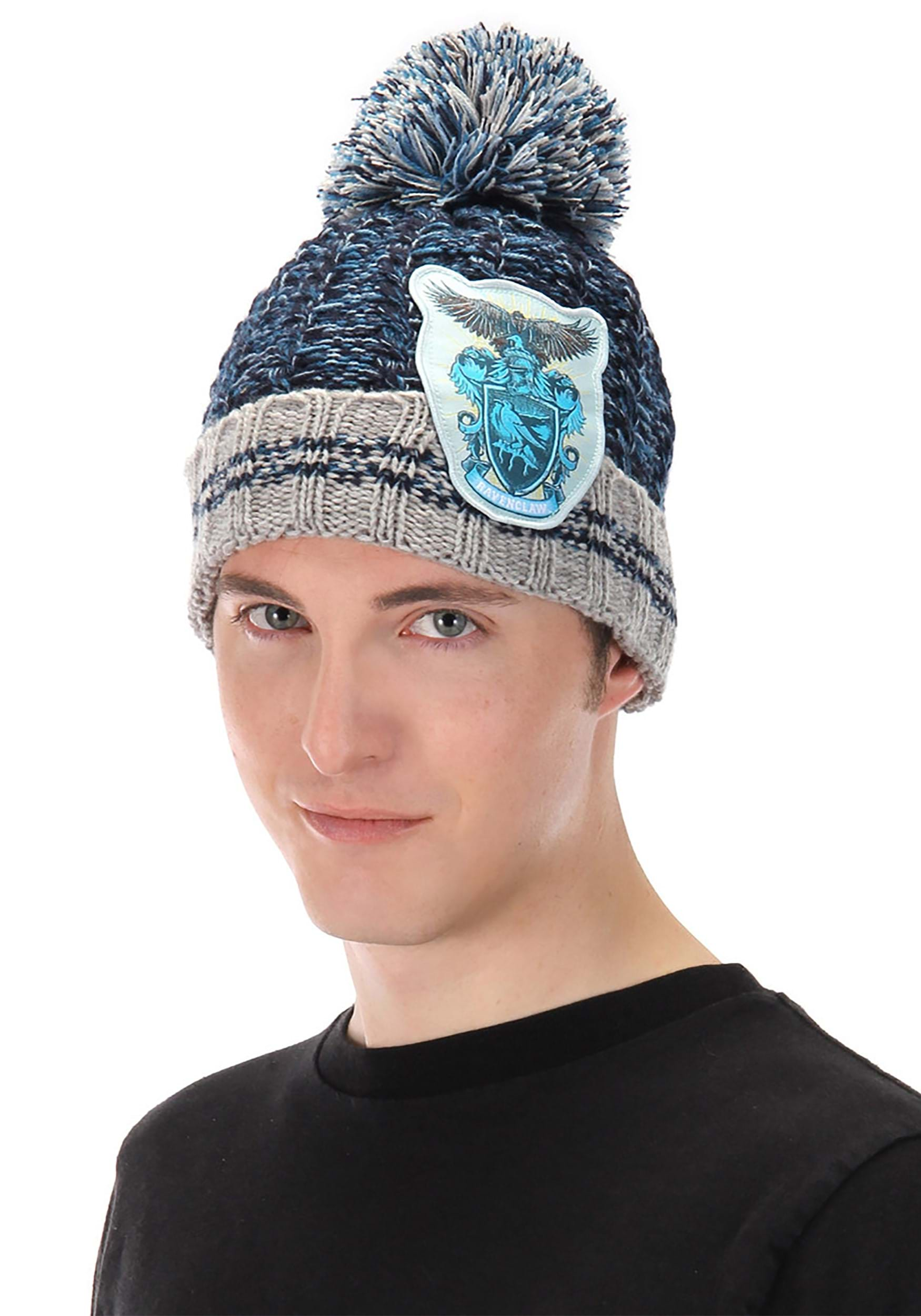 Ravenclaw Heathered Pom Blue And White Beanie