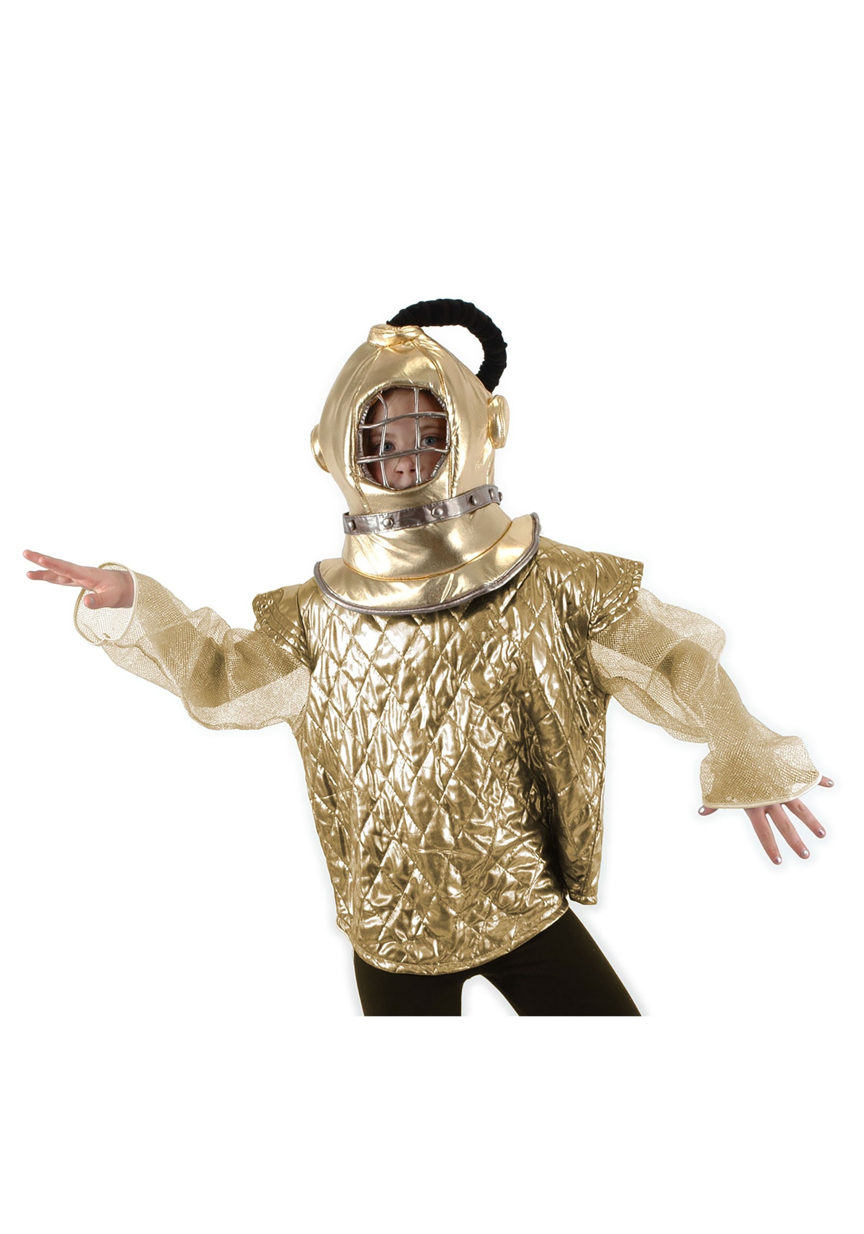 Diving Bell Plush Gold Costume Helmet
