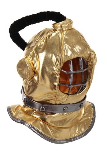 Diving Bell Plush Gold Costume Helmet | Costume Accessories