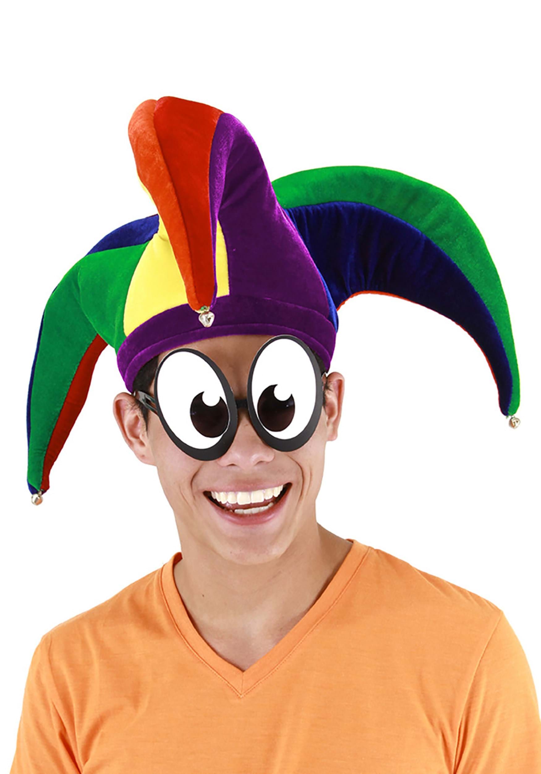 JESTER HAT  MULTI COLOR WITH HAIR