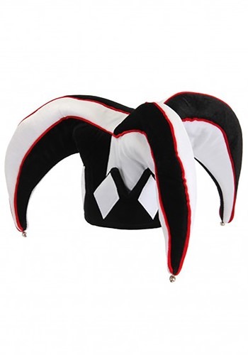 Court Jester Plush Black & White Hat