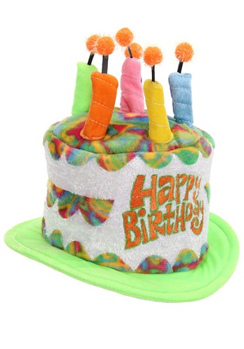 Plush Rainbow Birthday Cake Hat