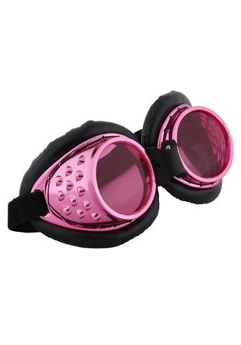 Pink & Black Radioactive Costume Aviator Goggles | Steampunk Accessories