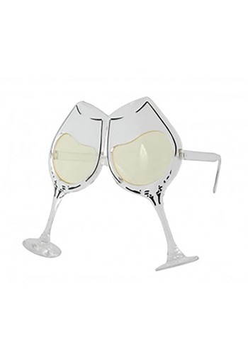 Clear/Yellow Wine Goblet Adult Eyeglasses | Costume Accessories