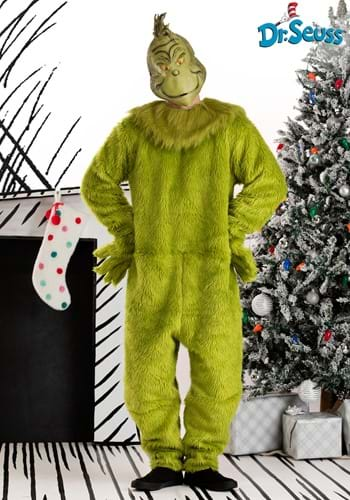 The Grinch Deluxe Jumpsuit with Latex Mask Mens S/