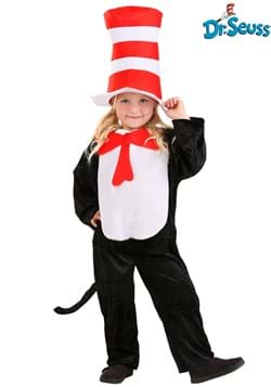 Kids Size 2PC Set Dr Seuss Tall Striped Cat Hat Red Bow Tie Book Day Fancy Dress 