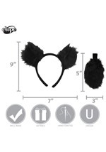 Black Bear Ears Headband & Tail Kit Alt 4