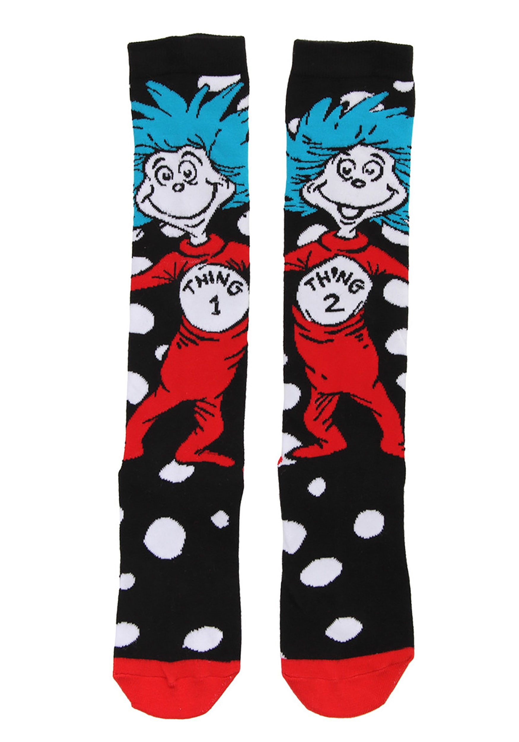 Knee High Thing 1 & Thing 2 Costume Socks